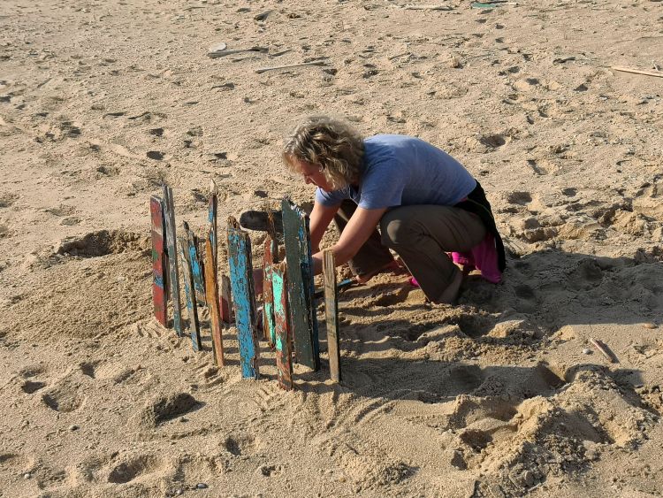 Bauen im Sand am Strand